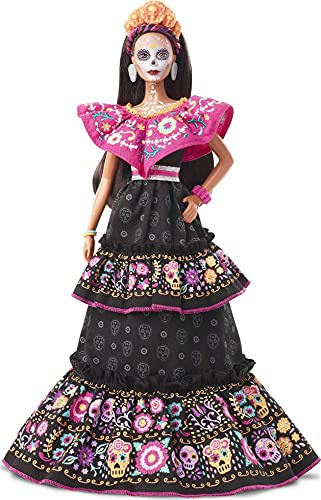 Barbie GXL27 - Barbie Signature 2021 Dia De Muertos Puppe (29,21 cm) mit traditionellem besticktem Kleid, Blumenkrone und Calavera Gesichtsbemalung, Geschenk für Sammler