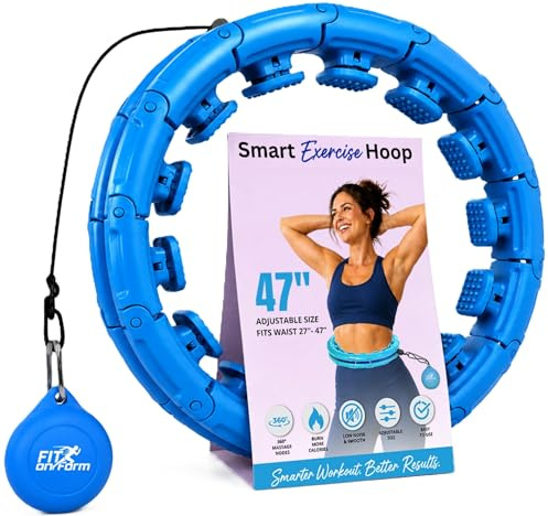 FIT ON FORM Infinity Weighted Hula Hoop for Adults Weight Loss - Smart Exercise Hola Circle Hoop for Women Abs Workout - 47 Inches