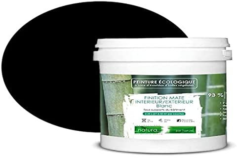 BOX DECO COULEURS Pintura natural ecológica interior exterior aspecto mate Natura - 1L, negro en polvo