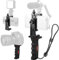 Stabilisateur de Main pour Appareil Photo, Support vlogging poignée de téléphone Portable stabilisateur vidéo Ergonomique pour téléphone Support de Smartphone avec Griffe pour Micro/Flash et dragonne