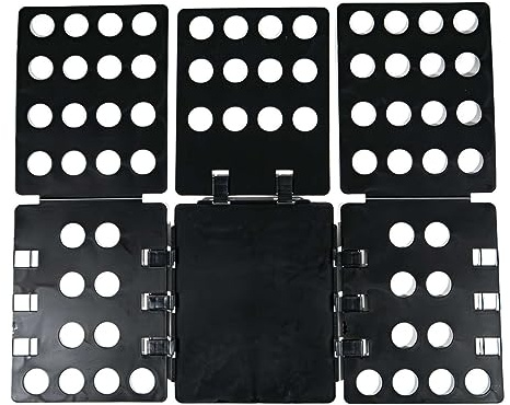 INTIRILIFE Planche pratique pour le pliage du linge Aide au pliage des vêtements en noir - 67,5 x 58 cm - Pour plier les vêtements rapidement et facilement, même pour les mains inexpérimentées