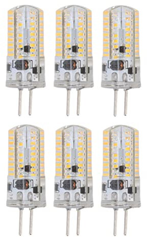 Fdit 6 st Gy6.35 LED-vägglampa taklampa led maj med skrivbord 6 000 glödlampor 72Led pärlor för 2700 3 000 K 500 Lm vit glödlampa ringar