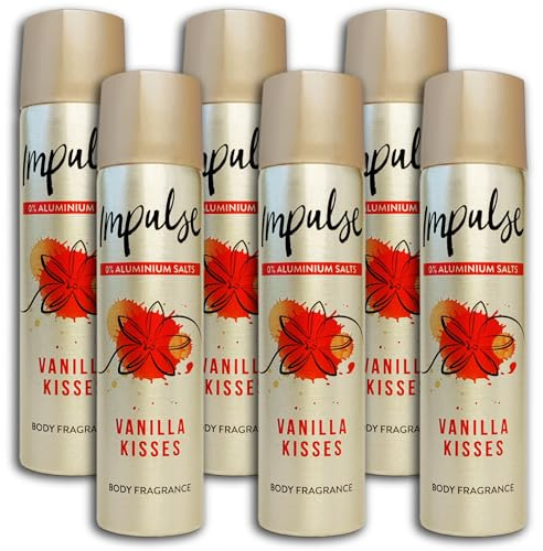 6er Pack Impulse Vanilla Kisses Deodorant Deo Deospray 6x 75 ml