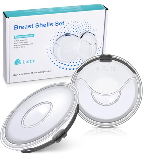 Lictin Milchauffangschalen Stillen, Muttermilch Auffangschale, Aufbewahrungsbecher 2 Stück, Wiederverwendbar Auffangschale, Brustschalen Set Milch Auffangen
