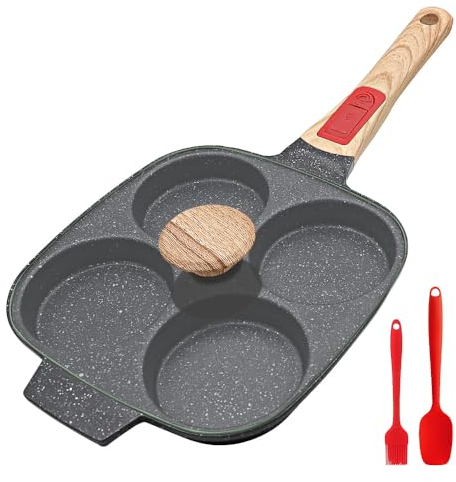 Bobikuke Padella Pancake con Manico Rimovibile e Coperchio, Padella per Uova Fritte Antiaderente in Alluminio, Induzione Compatibile - Nero