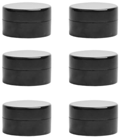 Cremedose Leer,6 Stk 10ml Kosmetikdose, Schwarz Leer Döschen Runde,Kosmetisches Glas,Nachfüllbare Creme Dose Behälter, Reise Kosmetik Döschen mit Deckel für Kosmetik Cremes Lotionen Nailart Perlen