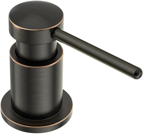 Lava Odoro Bronze Soap Dispenser for Kitchen Sink, Modern Brass Built in Countertop Pump Dispenser with 18 Oz Refillable Bottle, Kitchen Soap and Lotion Dispenser Spot-Free, Oil Rubbed Bronze, KSD-21