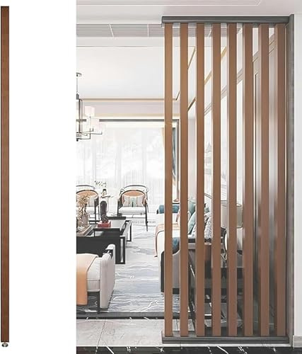 Separador de ambientes de pared – Pantalla de privacidad de listones de madera independientes para oficina, restaurante y decoración del hogar, altura ajustable de 70 a 230 cm
