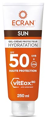 ECRAN® - Crème Protectrice Hydratante - Haute Protection - Technologie vitEox80 - Vitamine E - Protection UVA, UVB, Lumière Bleue, Coups de Soleil - Protection Solaire SPF 50 - Bronzage naturel