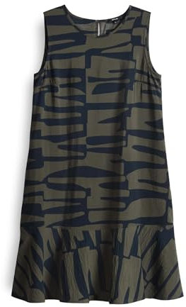 OPUS Damen Minikleid | Printkleid WENOLA Jungle mit angesetztem Volant Olive Leaf, 40