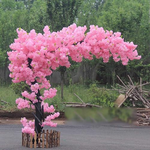 Japanska rosa körsbärsträd – simulering persikoblomsträd, realistiska konstgjorda blommor för inomhus-/utomhusdekoration