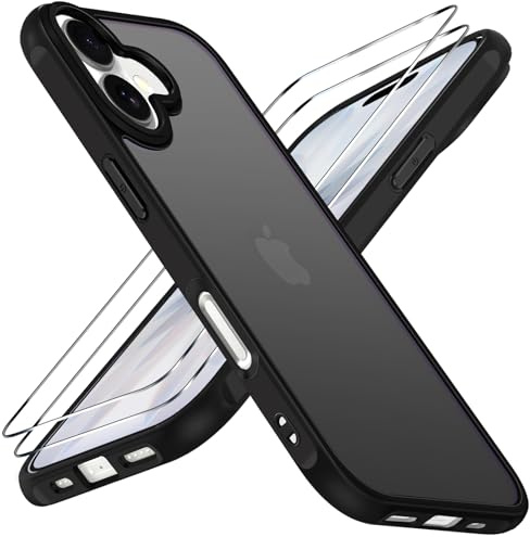 ivoler Funda para iPhone 17,con Protección De Dos Piezas, [Antigolpes Militar], Ultrafina, Trasera Translúcida Y Parachoques Reforzado, Negro
