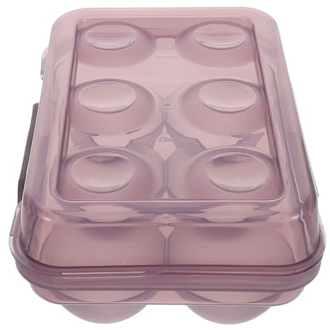 Gatuida Boîte à Œufs Plate Antichoc 6 Compartiments Violet Transparent En Polypropylène Pour Réfrigérateur Et Camping, Organisateur Portable De Conservation Des Œufs, Étui Léger Pour Pique-niques
