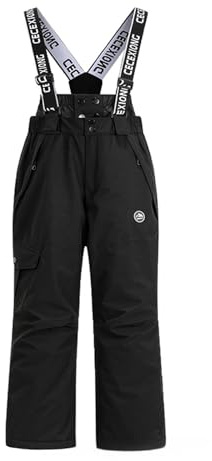 Pantalon de ski softshell pour enfant - Coupe-vent - Imperméable - Salopette - Pantalon de randonnée - Pantalon de sport d'hiver - Pantalon de pluie chaud - Pantalon d'hiver - Pantalon de snowboard