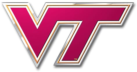 FANMATS 60569 Virginia Tech Hokies Heavy Duty Aluminum Embossed Color Emblem, Auto Emblem Decal