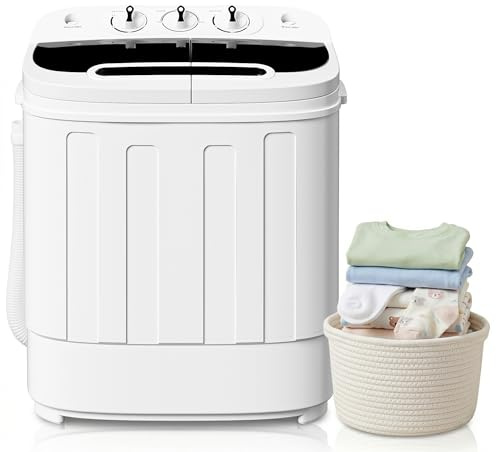 ZENY Portable Clothes Washing Machine Mini Twin Tub Washing Machine 13lbs Capacity with Spin Dryer,Compact Washer and Dryer Combo Lightweight Small Laundry Washer for Home,Apartments, Dorm Rooms,RV