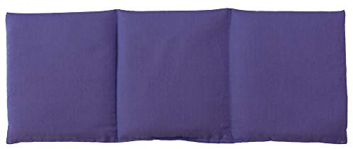 Coussin aux grains d´épeautre biologique 20x50cm compartimenté en trois - violet - Coussin bouillotte aux graines - Compresse froide -