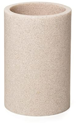 TATAY Zahnputzbecher Bora, aus Polyresin, BPA-frei, Farbe Beige. Maßnahmen 7,2 x 7,2 x 10,7 cm