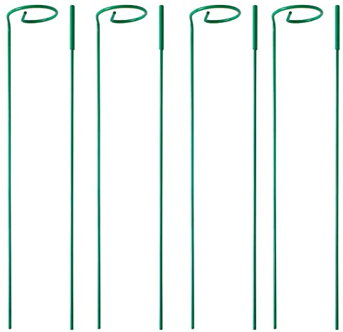 PFNRTH 4 Pack Plant Stakes,Plant Support Stakes for Two Sizes(16 or 32 Inches),Plant Stakes for Outdoor Plants,Garden Flower,Tomato(Green)