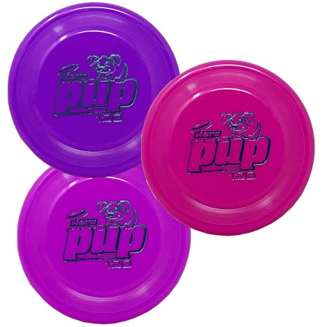 Hero Disc USA Hero Pup 120 Mini Dog Disc, Outdoor Dog Toy and Mini Disc, Small Dog Flying Disc Pack of 3 (Colors Will Vary)