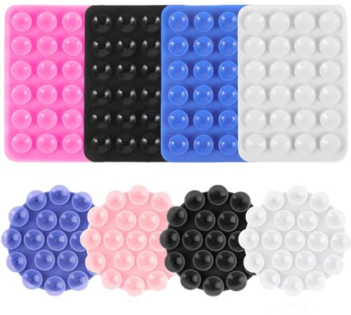 QHFlashbuy Soporte de Succión del Teléfono,8 Piezas Multipropósito Ventosa para Movil de Silicona,Automóvil Soporte para Energía Móvil Teléfonos Móviles Soporte para Teléfonos