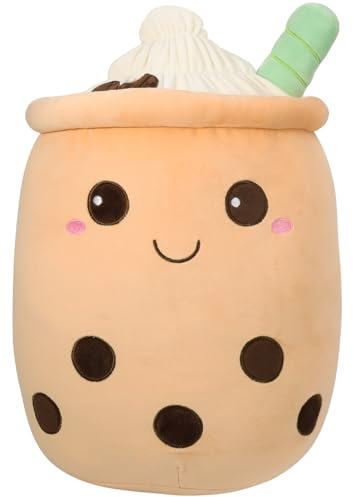 HXPLN Bubble Tea Kuscheltier 50cm, Kawaii Plüschtier, Kissen Süße Plüschtiere für Mädchen und Jungen, PlüSch Spielzeug für Kinder Erwachsene (Braun)