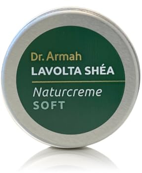 LAVOLTA Shea natürliche Hautcreme Soft, 10ml - vegan & parfümfrei - Reisegröße Gesichtscreme und Körpercreme für sehr trockene Haut mit reiner Sheabutter & Vitamin E