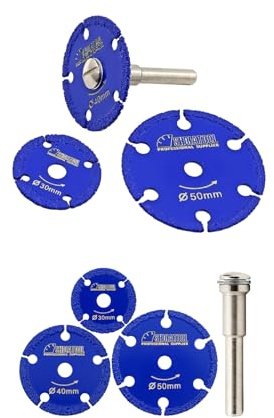 SHDIATOOL Diamond Cut-off Wheel 30/40/50MM, 6MM Rounded Shank, 1MM Thickness, 6pcs, Suitable for Iron, Marble, Granite, Alloy