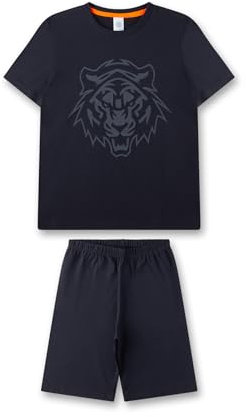 Sanetta Jungen-Schlafanzug kurz dunkelblau | Hochwertiger und bequemer Schlafanzug aus Baumwolle für Jungen. Pyjamaset für Jungen 164