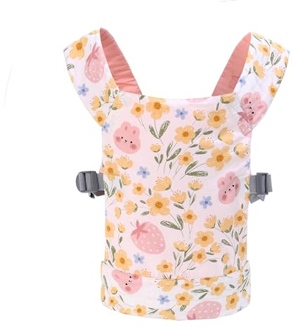 Miracle Baby Portador de Muñecas para Niños, Transporte Delantero y Trasero con Correas Ajustables para Niñas, Accesorios de Muñeca para Transportar Juguetes de Peluche para Niños, 100% Algodón