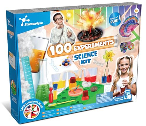 Science4you 100 Experimentos Científicos para Niño 8 9 10 11 Años - Kit Científico Educativo, Aprende Física, Química, Geología y Biología, Juguetes y Regalos Educativos para Niños 8 9 10 11+ Años