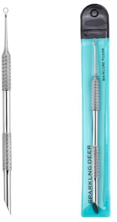 2-in-1 Manicure Cuticle Pusher Tool Stainless Steel Durable Pedicure Manicure Tools for Fingernails Toenails