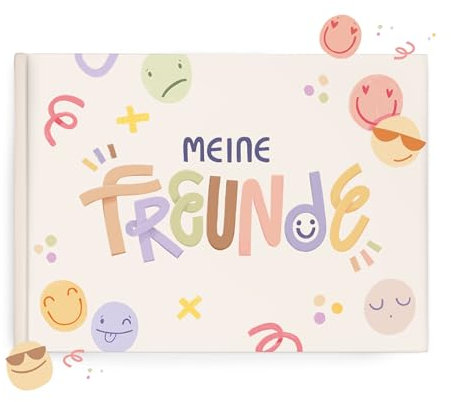 mintkind Freundebuch Grundschule Smileys – Kreatives Erinnerungsbuch mit Ausmalbildern, Fragen & Platz für Fotos, Geschenk zur Einschulung Kinder