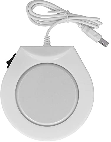 USB Coffee Cup Warmer Heater Pad Electric Mug Warmer Coaster Portable Drink Warmer for Office Home Travel White 11.5x11.5x2cm