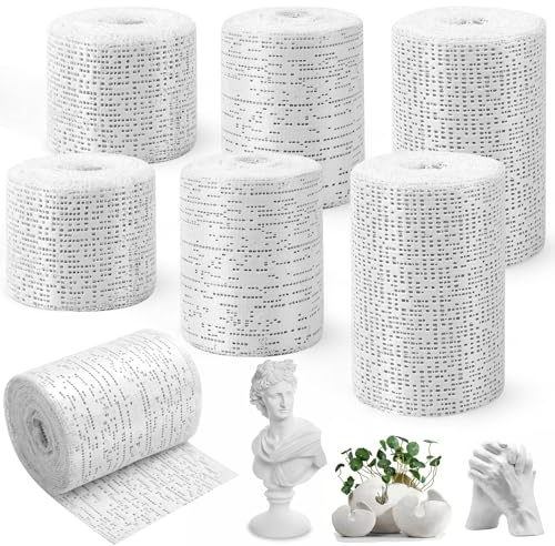 Plaster Bandages Set of 6 Plaster Bandages for Crafts, Plaster Bandage Baby Belly Plaster Cast 5 cm/7.5 cm/10 cm x 270 cm Plaster Rolls Plaster Bandage, Plaster Bandage Roll Imprint Bandage for Crafts