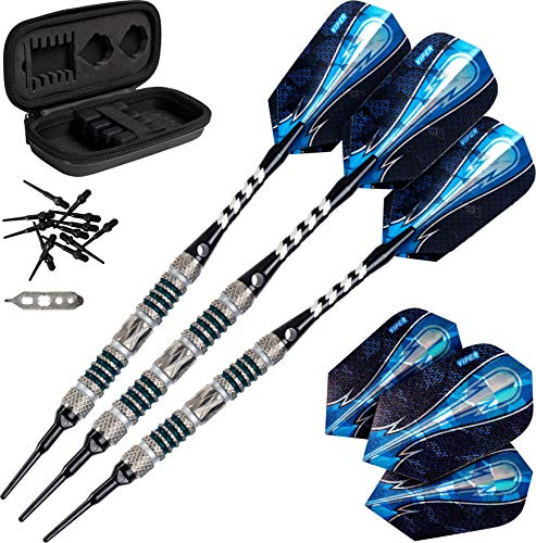 Viper by GLD Products Astro 80% Tungsten Soft Tip Dart Set with Case, Green Rings, 18 Grams (21-3277-18)