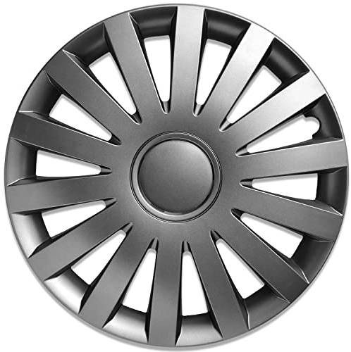 Albrecht 17 pollici copricerchi grigio per cerchioni in acciaio - Copriruote in plastica di alta qualità - Copriruote durevoli in confezione originale Albrecht - Made in EU