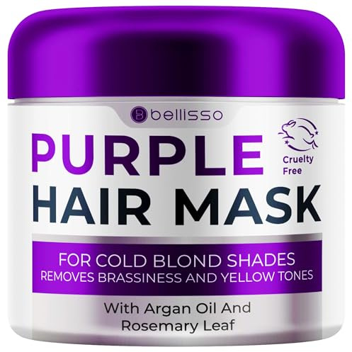 Purple Hair Mask - Deep Conditioner and Toner for Blonde, Brassy Hair - Hydrating Repair and After Bleach Treatment for Damaged and Dry Hair - Moisture Conditioning for Bleached Women and Men