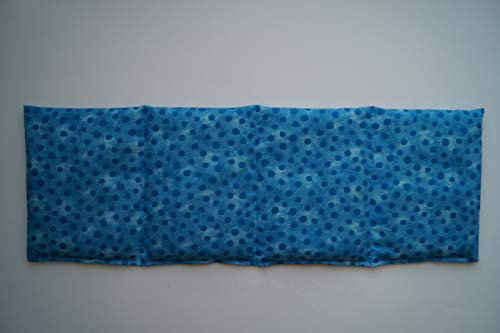 Körnerkissen Bio-Roggen 4-Kammern 50cm x 17cm blau/blaue Punkte