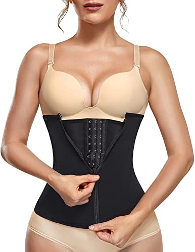 KUMAYES Korsett Damen Waist Trainer Cincher Korsage Taillenformer Bauchweggürtel Corsage Shapewear Damen bauchweg (Schwarz, L)