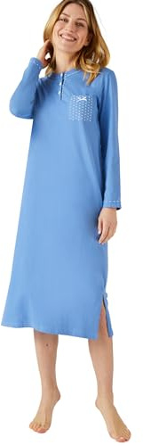 Damart - Liquette Maille Jersey, Long 120 cm Femme Bleu Taille 42-44 (M)