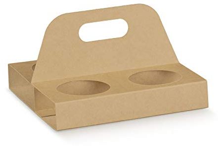 Box da asporto da 2 e da 4 bicchierini da caffè espresso contenitore astucci take away bevande calde (10, da 4 bicchieri)
