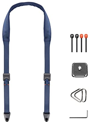 PGYTECH Kamera Schultergurt Breit Kameragurte für Fotografen 110-152 CM Verstellbarer Schnellverschluss Kamera Nackengurt für DSLR SLR, Dunkelblau