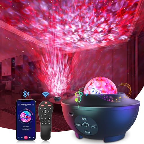 Mexllex Galaxy Sternenhimmelprojektor, LED Projektor Lampe Sternenhimmel mit Timer, Fernbedienung, Bluetooth, Geschenk für Kinder und Erwachsene