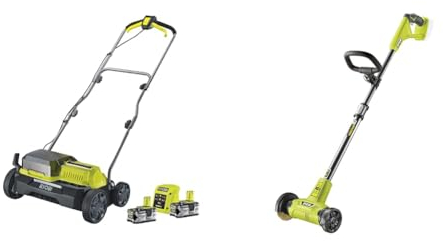 RYOBI 18V ONE+ Brushless Akku-Vertikutierer RY18SFX35A-240 & 18 V ONE+ Akku-Fugenreiniger RY18PCA-0