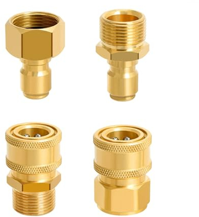 lcyen 4 raccordi girevoli a sgancio rapido M22-15 mm a 3/8, set di adattatori per idropulitrice 3/8 a connessione rapida, accessori per tubi flessibili per idropulitrice
