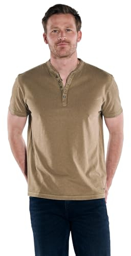 engbers Herren Herren Henley-Shirt Uni, Braun, 37304, Braun in Größe 3XL