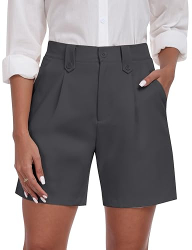 MoFiz Cargobyxor för kvinnor bermuda shorts sommar vandringsshorts för resor camping sport volleyboll tennis, Grå, L