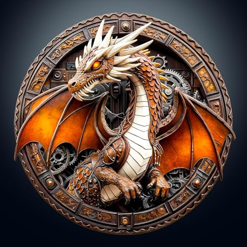 Wooden Puzzle for Adults-100PCS 3D Visual Effect Unique Shape Mechanical Dragon Advanced Wooden Jigsaw Puzzle for Adult, Challenge Wood Jigsaw Puzzles,Best Gift (mechanical dragon-2, Small)