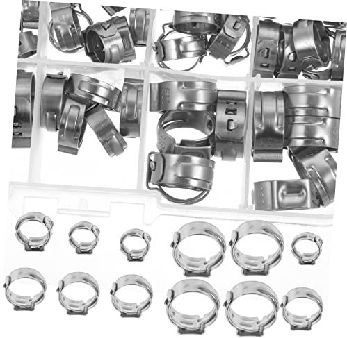 Amosfun 1 Satz Edelstahlklemme Klemm-crimp-klemme Rohr Leitung Crimpen Rostfrei Werkzeug Klemmsatz Mini-klemmen Sanitär-reparaturklemme Clips Edelstahl 304 Silver 70 Stück